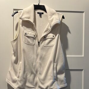 Chaps Off-White Fleece Vest